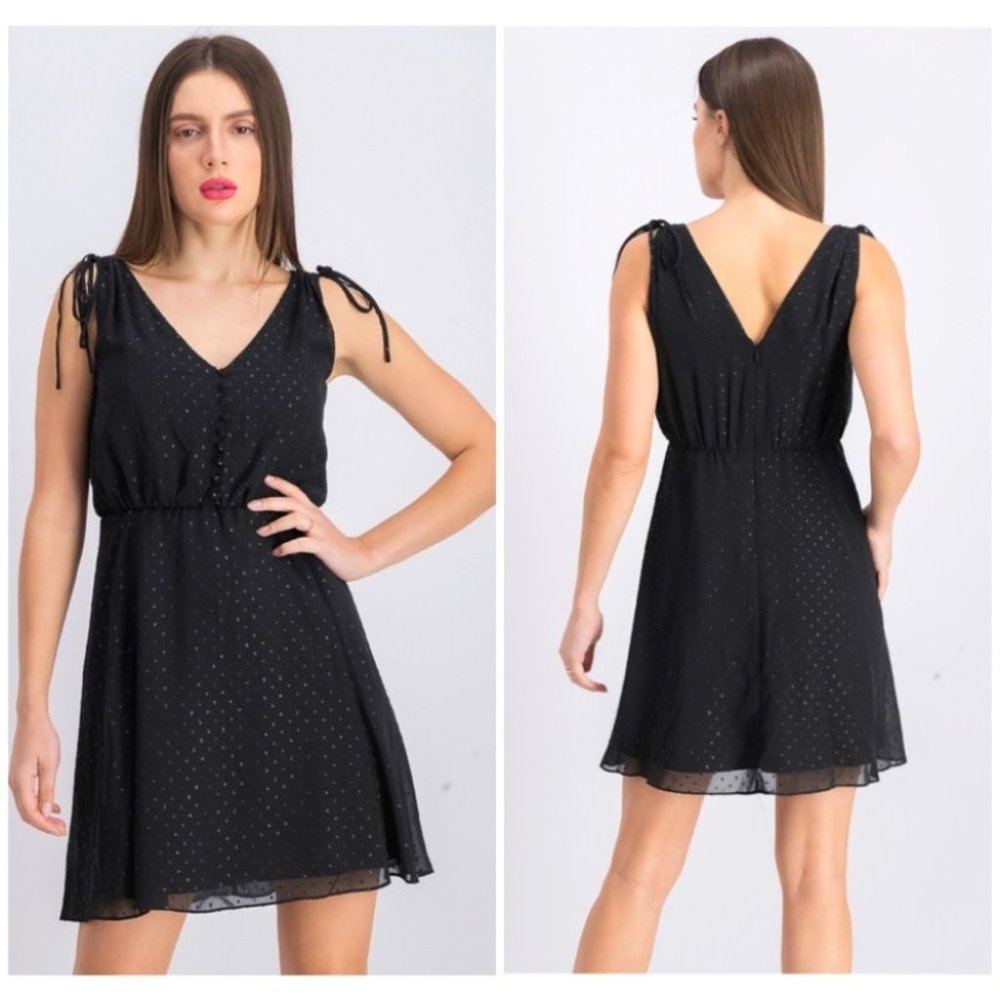 Gal Meets Glam Elora Sparkle Swiss Dot Midi Dress